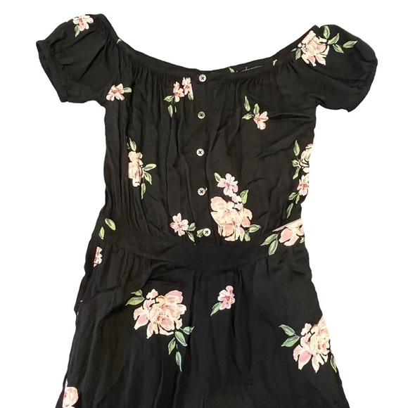Capulet Gianna Off The Shoulder Floral Cap Sleeve Jumper. Black Pink Size S #997 - Picture 4 of 8
